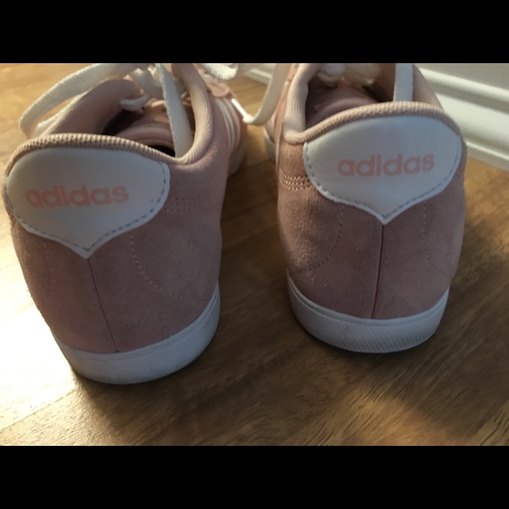Pink suede Adidas sneakers